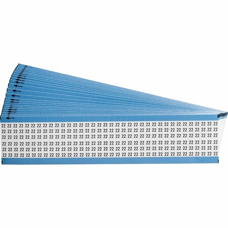 Brady Numerical Wire Markers Repositionable Vinyl Cloth 1.5 in H Legend: 22, 900 Total, 25PK WM-22-PK